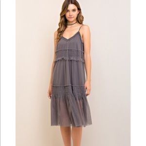 New Entre Sheer Mesh Midi Dress